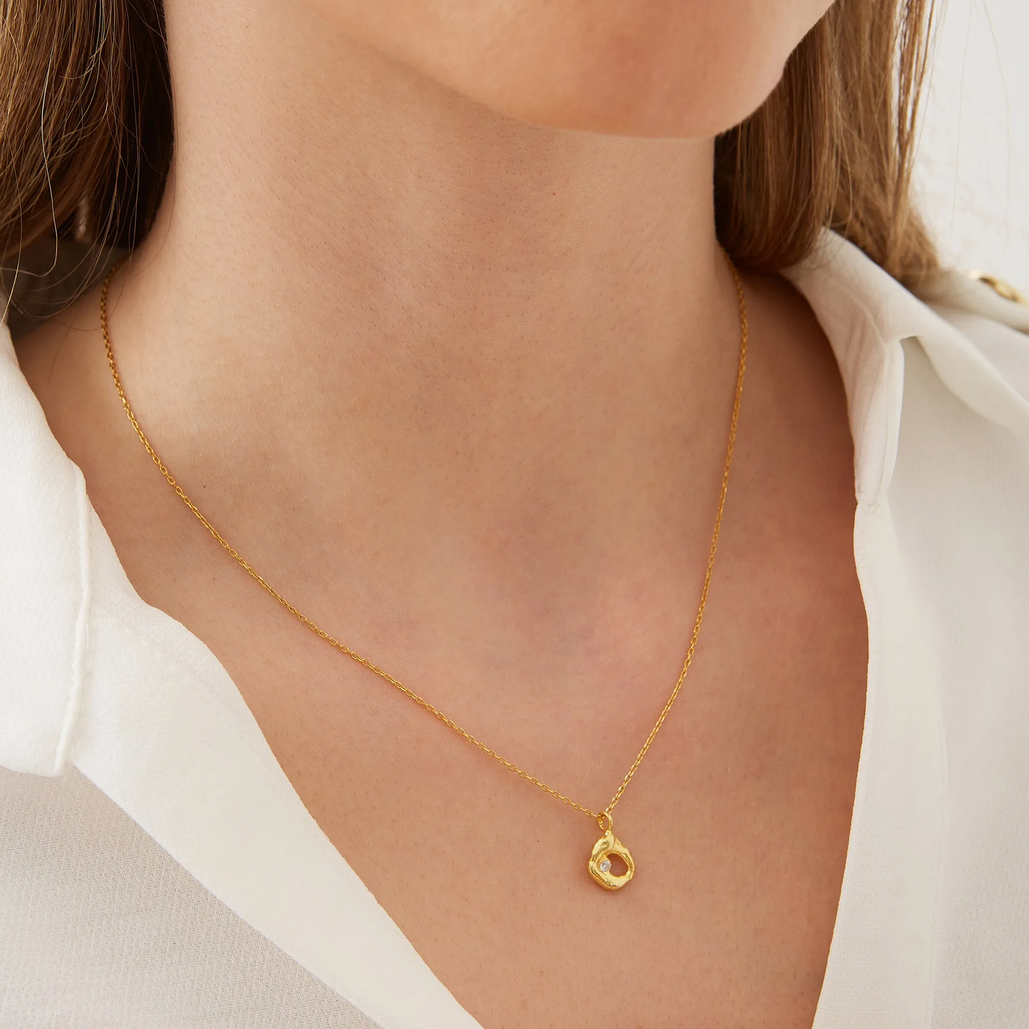 Dripping Molten Natural Textured Sterling Silver Authentic Pendant Necklace sold by Spero London product image thumbnail 2