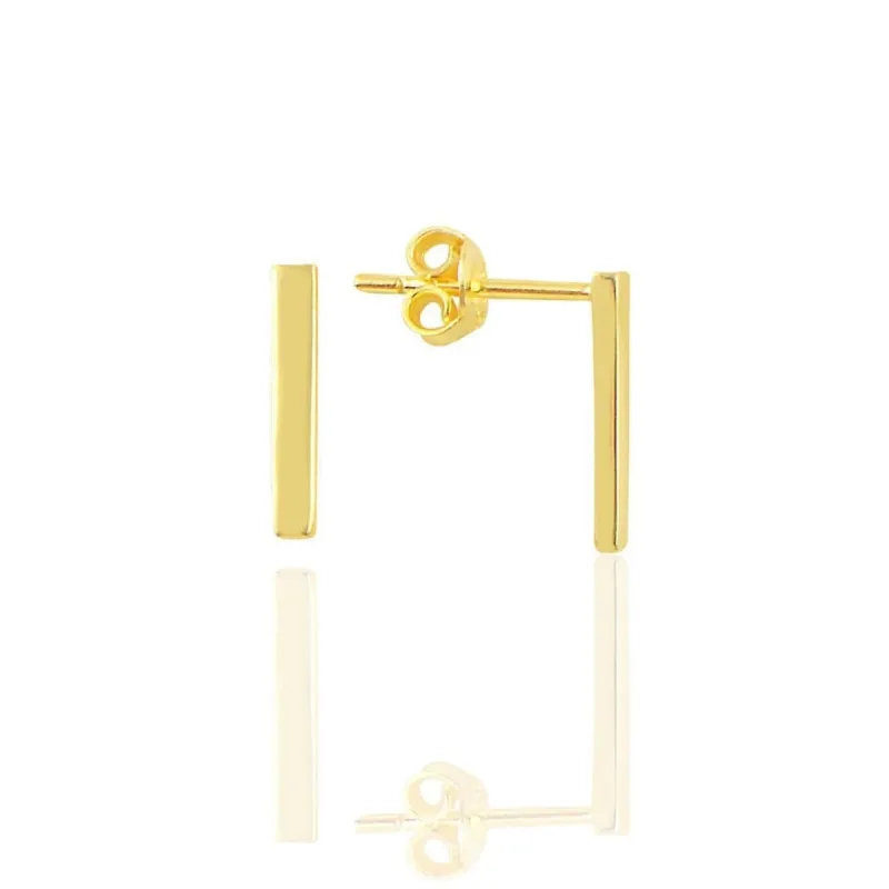 Bar Stud Plain Earrings Sterling Silver sold by Spero London
