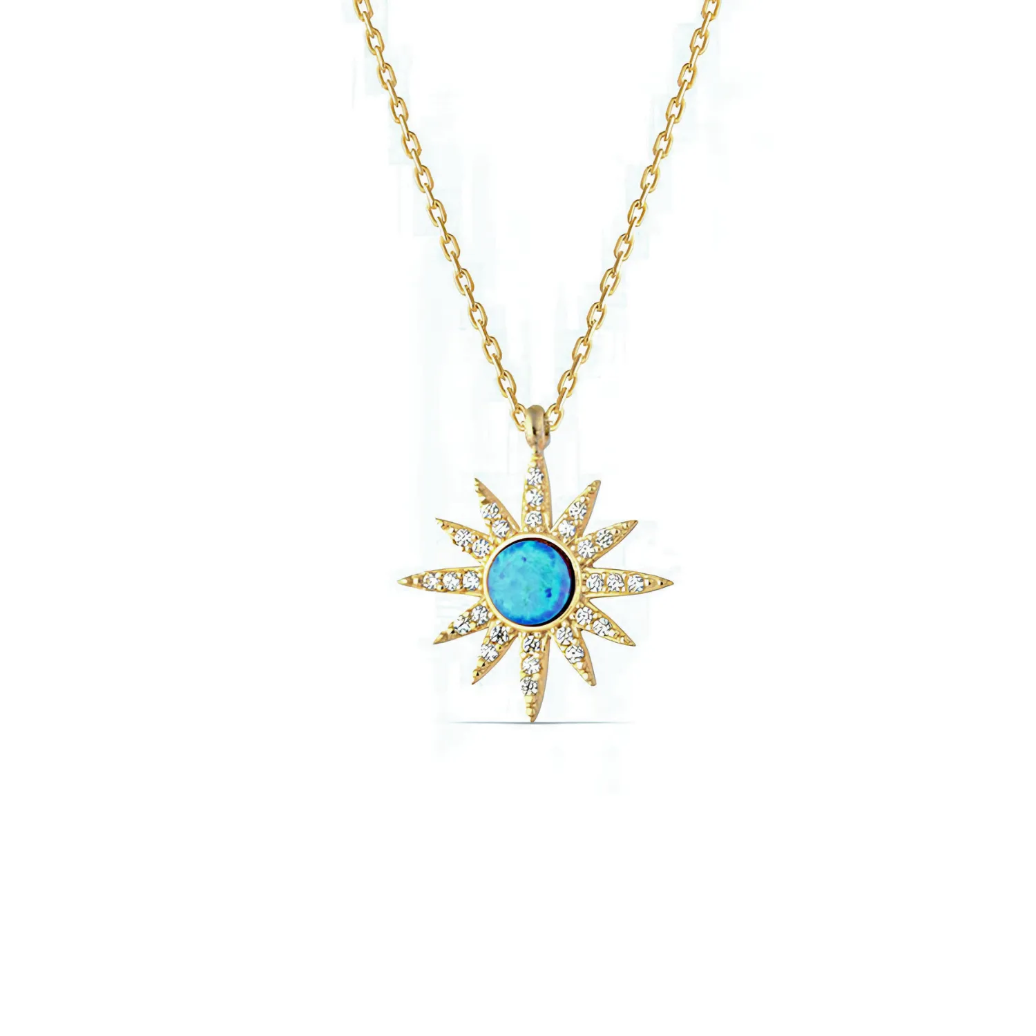 Blue Opal Sun Sterling Silver Necklace sold by Spero London product image thumbnail 3
