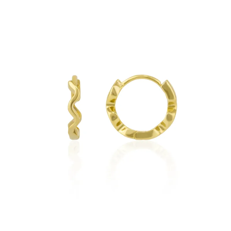 Sterling Silver Wavy Hoop Earrings sold by Spero London