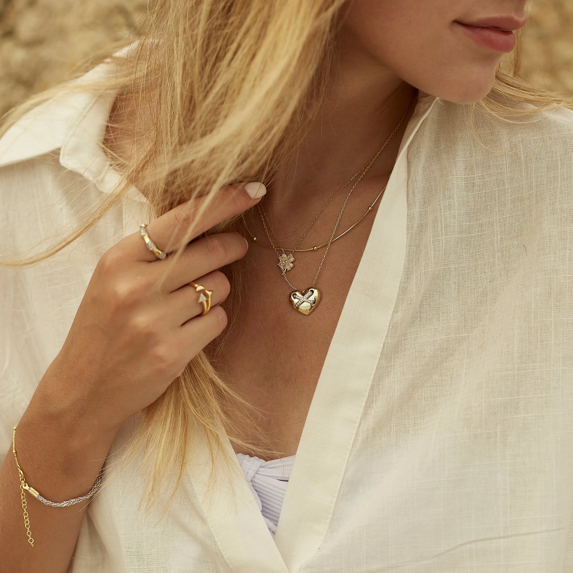 Four Leaf Clover Sterling Silver Necklace - White sold by Spero London product image thumbnail 5
