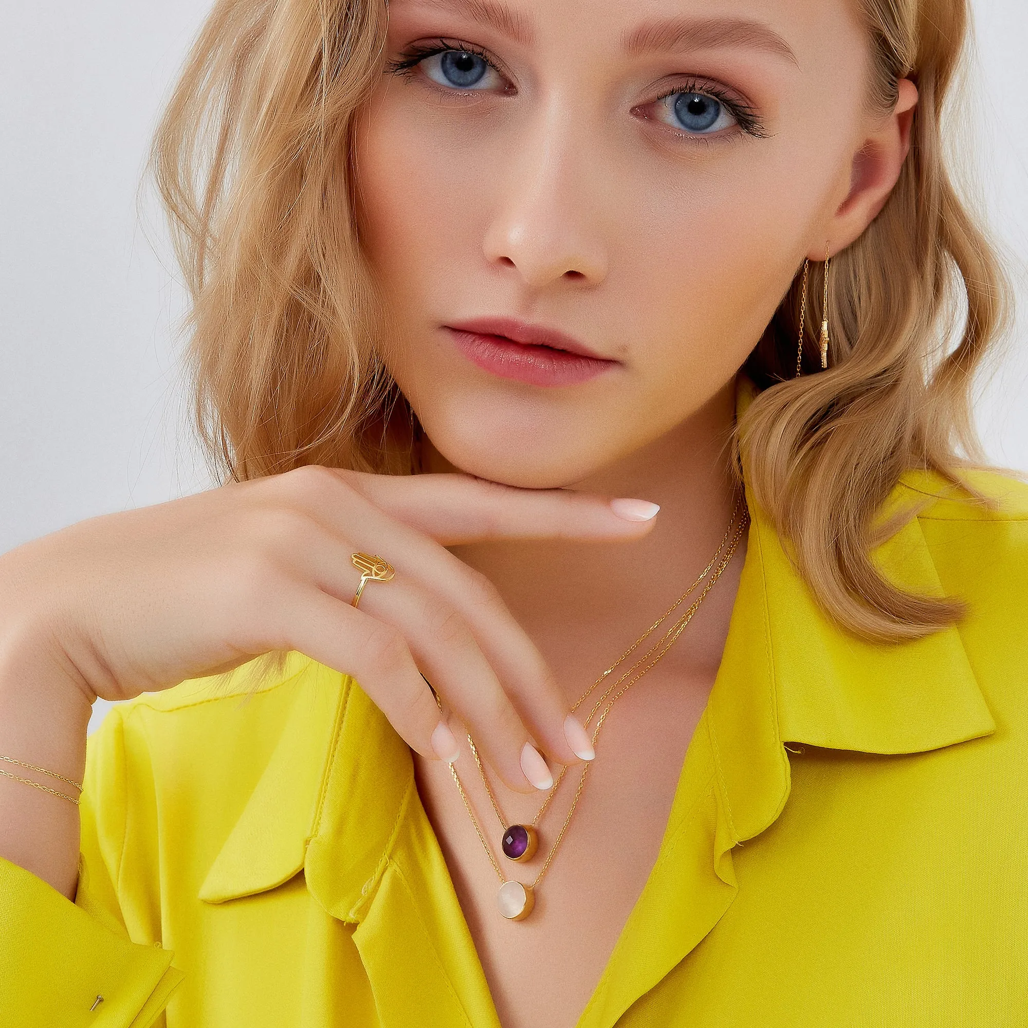 Hamsa Hand Adjustable Ring in Sterling Silver sold by Spero London product image thumbnail 4