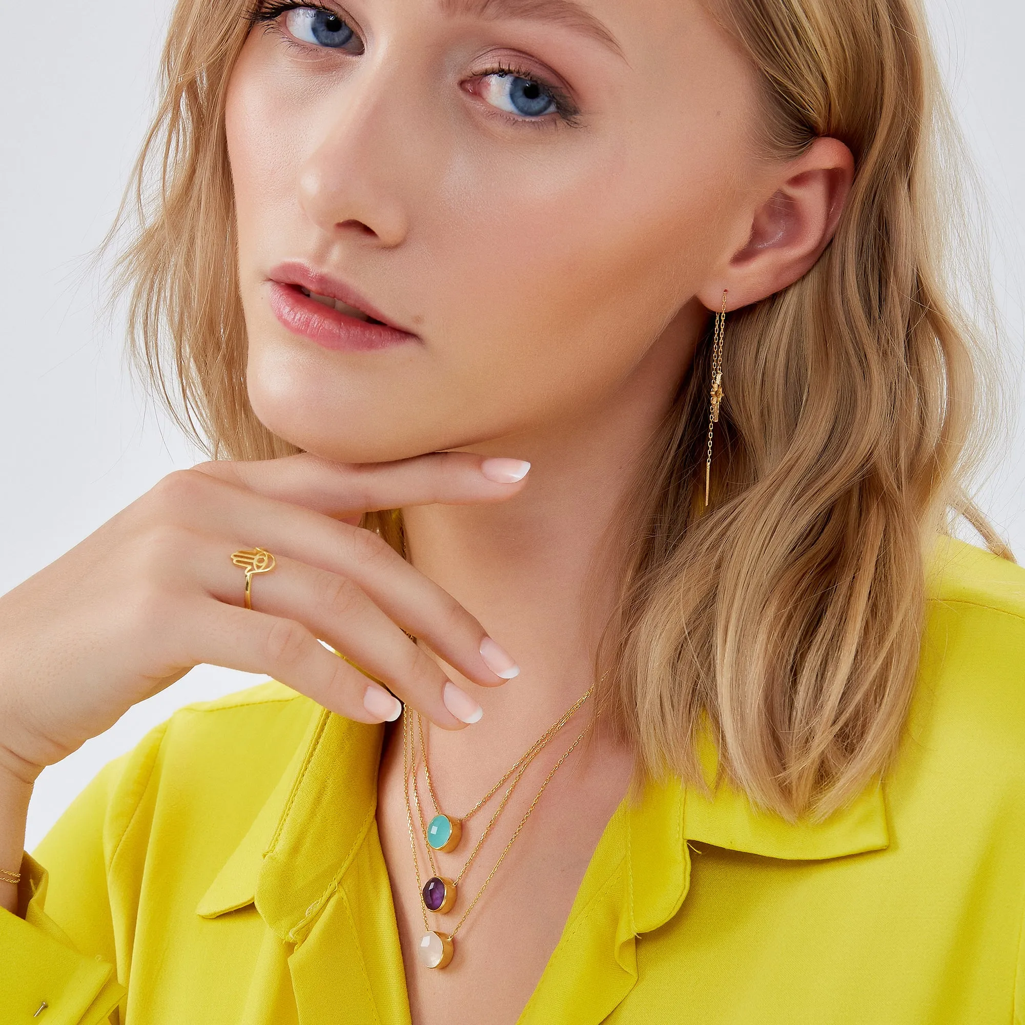 Hamsa Hand Adjustable Ring in Sterling Silver sold by Spero London product image thumbnail 3