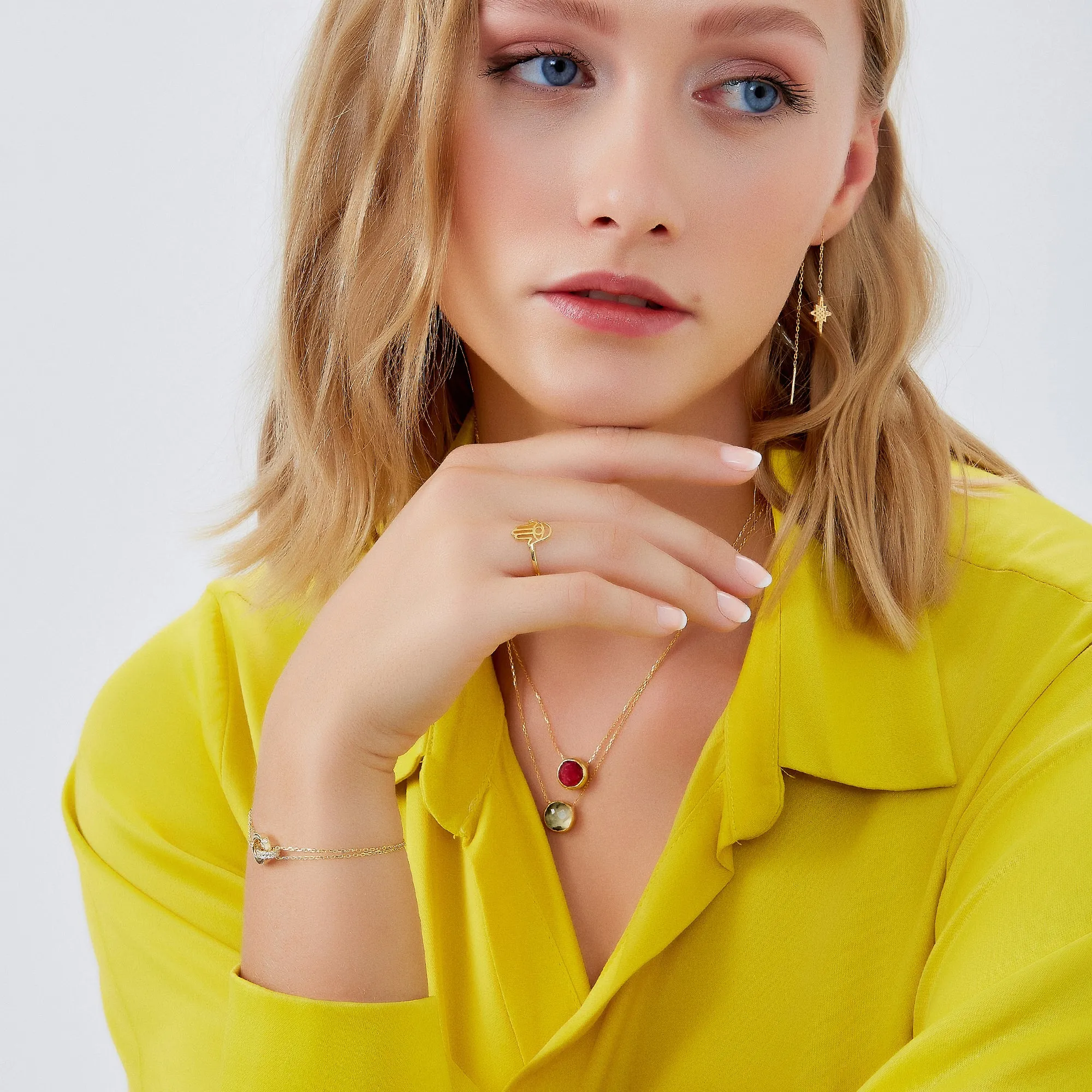 Hamsa Hand Adjustable Ring in Sterling Silver sold by Spero London product image thumbnail 5