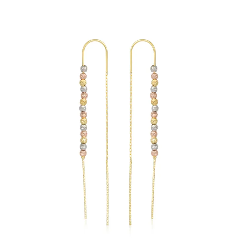 Sterling Silver Dorica Chain Bead Drop Earrings sold by Spero London