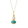 Turquoise Authentic Pendant Sterling Silver Gold Plated Necklace sold by Spero London