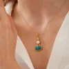 Turquoise Authentic Pendant Sterling Silver Gold Plated Necklace sold by Spero London