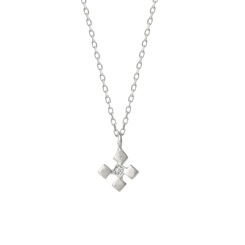 Four Cube Blocks Natural Textured Sterling Silver Authentic Pendant Necklace sold by Spero London