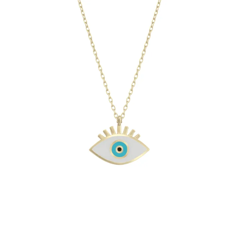 Sterling Silver Evil Eye Eyelash Necklace sold by Spero London