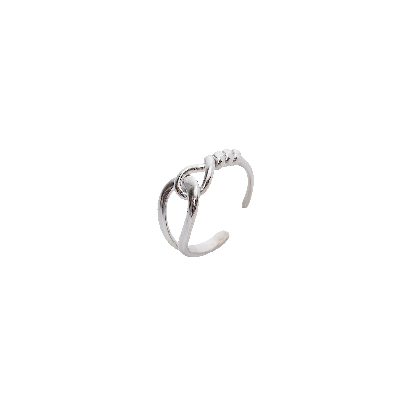 Knotted Circles Sterling Silver Adjustable Ring sold by Spero London