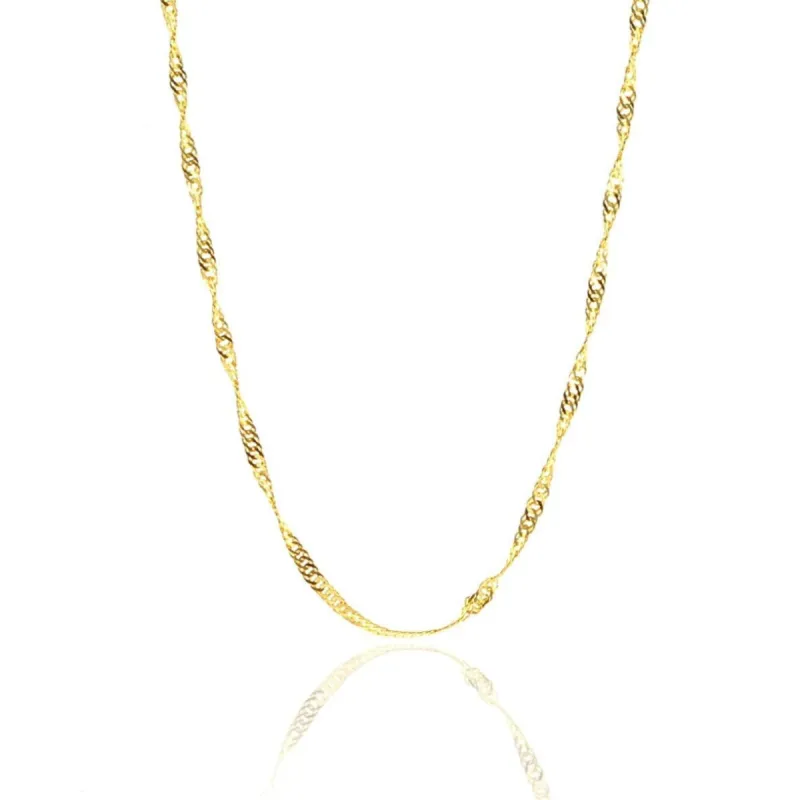 Twisted Curb Singapore Sterling Silver Chain Adjustable size sold by Spero London