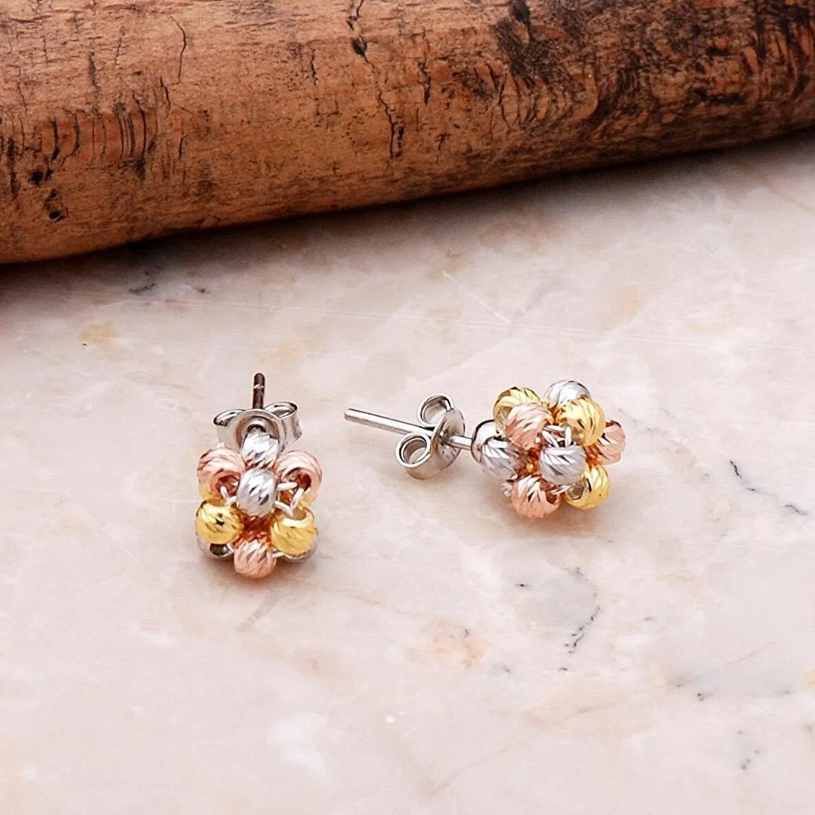 Sterling Silver Dorissa Beaded Stud Earrings sold by Spero London product image thumbnail 4