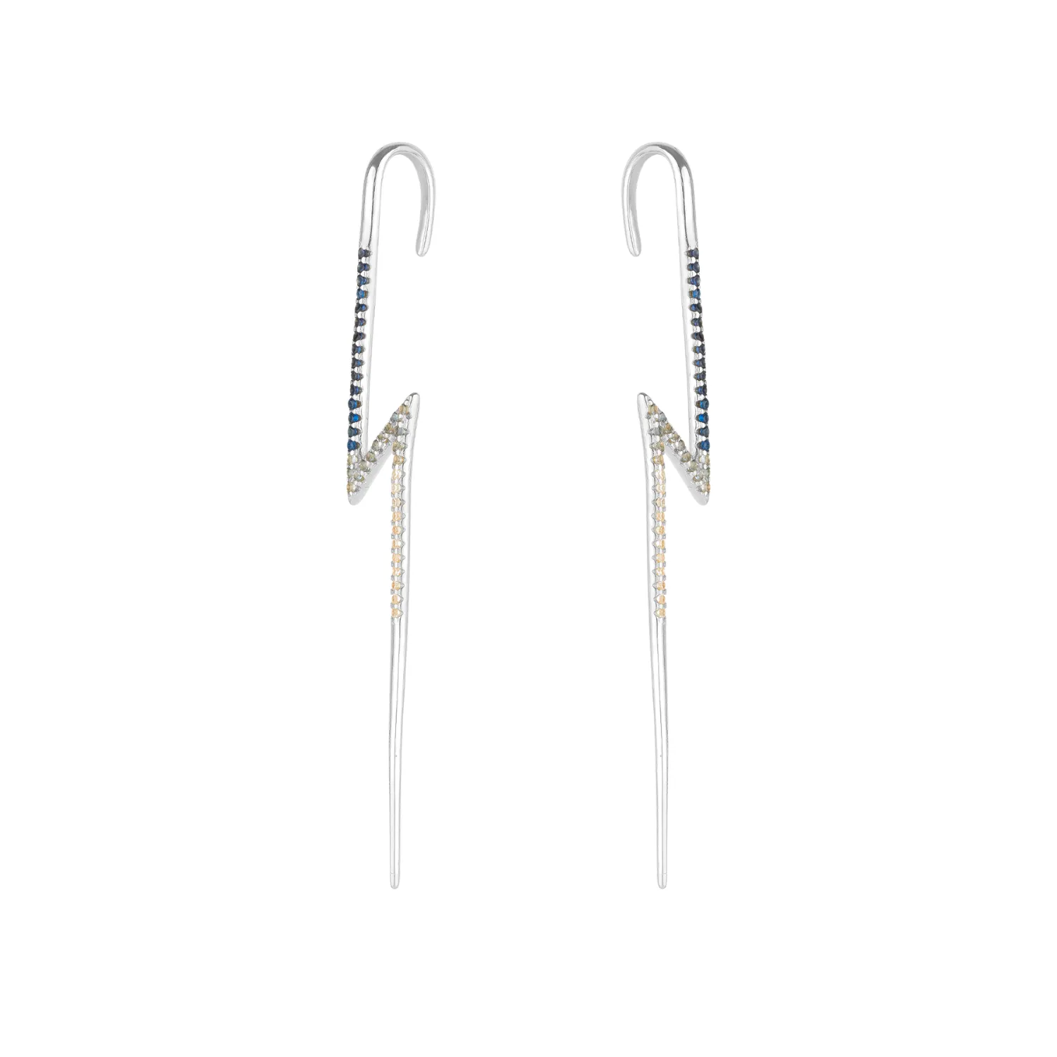 True Lightning Gemstones Sterling Silver Bolt Ear Crawler - Pair sold by Spero London