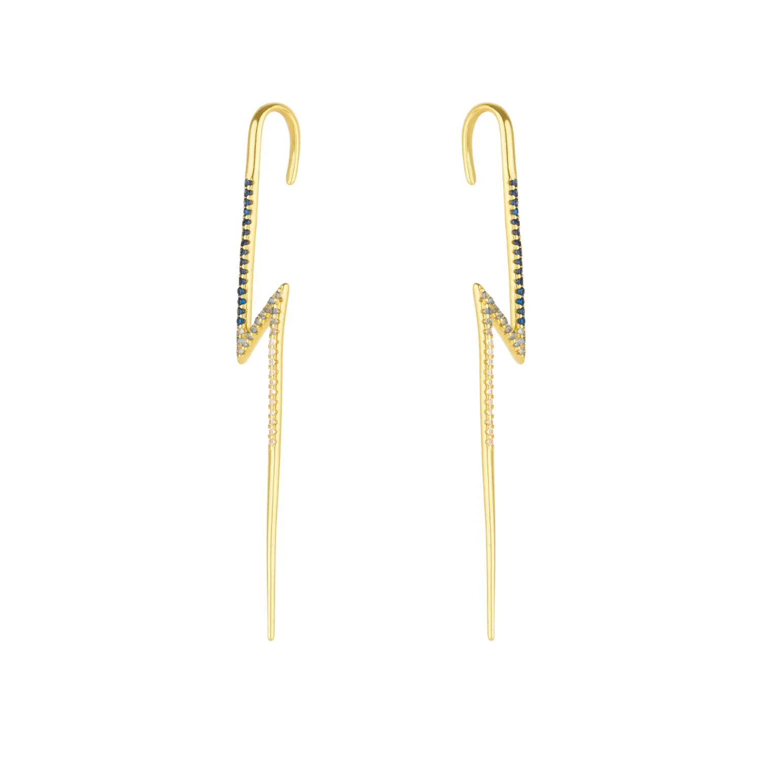 True Lightning Gemstones Sterling Silver Bolt Ear Crawler - Pair sold by Spero London product image thumbnail 2