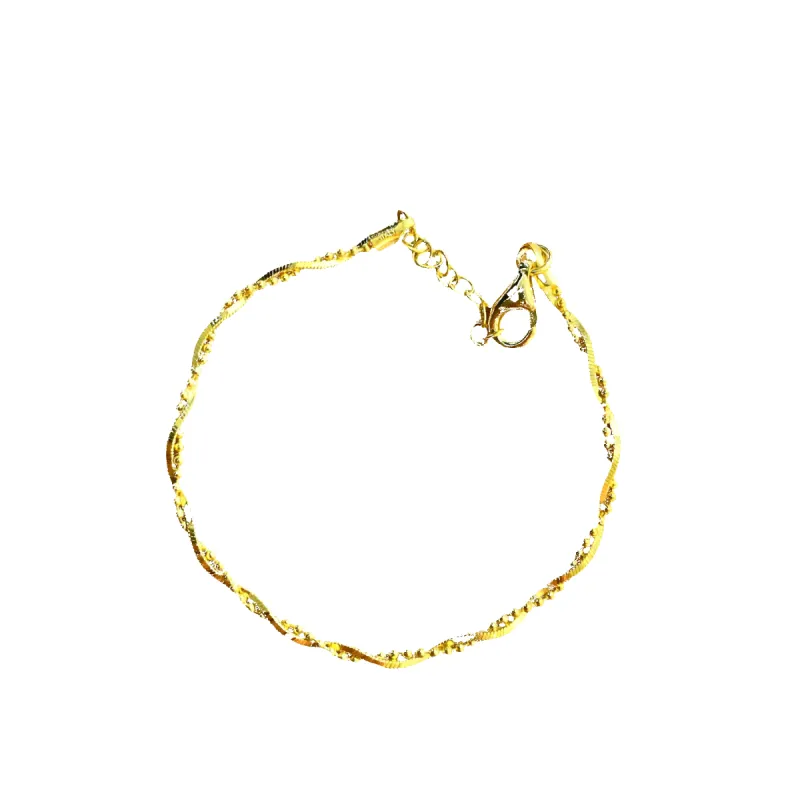 Bead Chain Twisted Sterling Silver Bracelet sold by Spero London