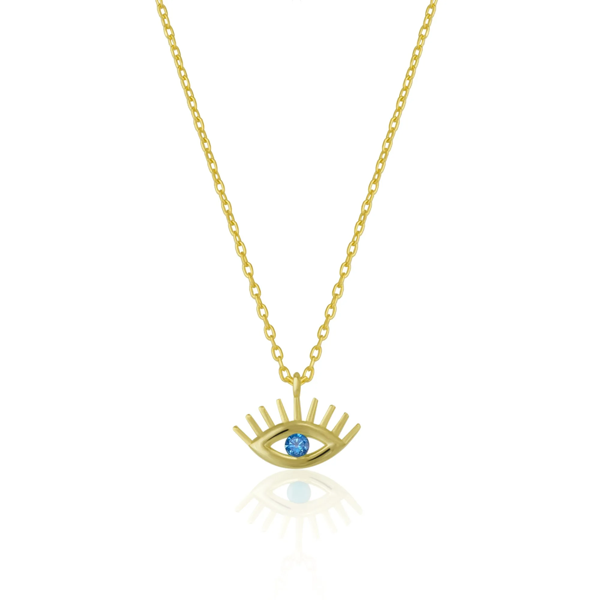 Aqua Blue Eye Evil Eye Sterling Silver Necklace sold by Spero London product image thumbnail 4