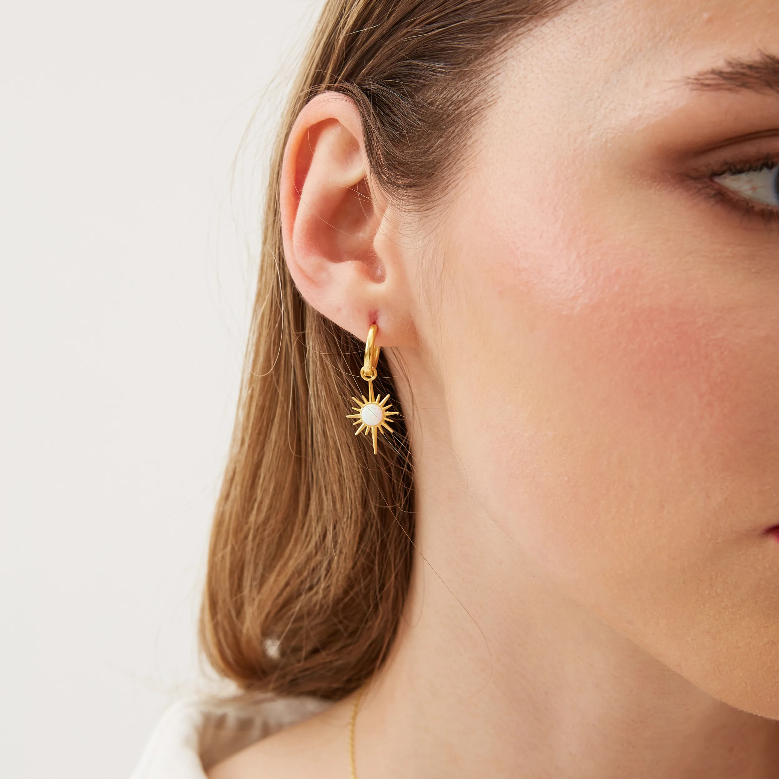 White Opal Northernstar Sterling Silver Pendant Necklace and Earrings Set sold by Spero London product image thumbnail 5