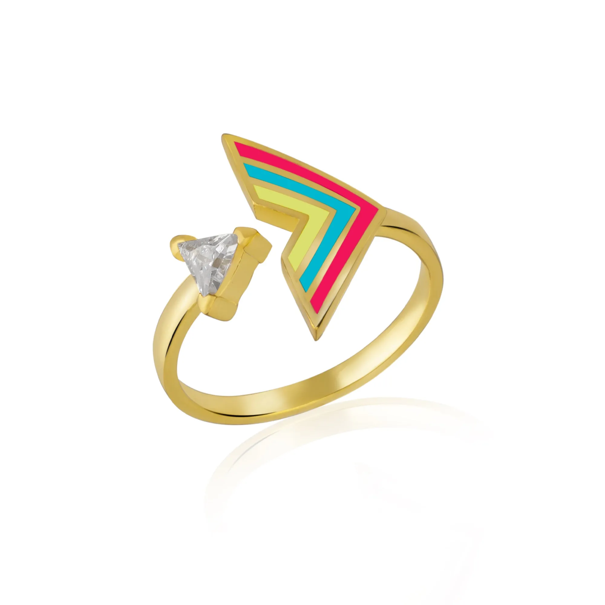 Enamel Arrow Ring In Sterling Silver sold by Spero London