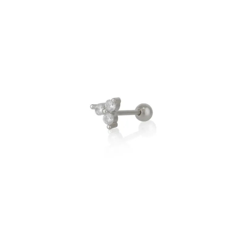 Sterling Silver Lotus Trilogy Piercing Stud Earring sold by Spero London
