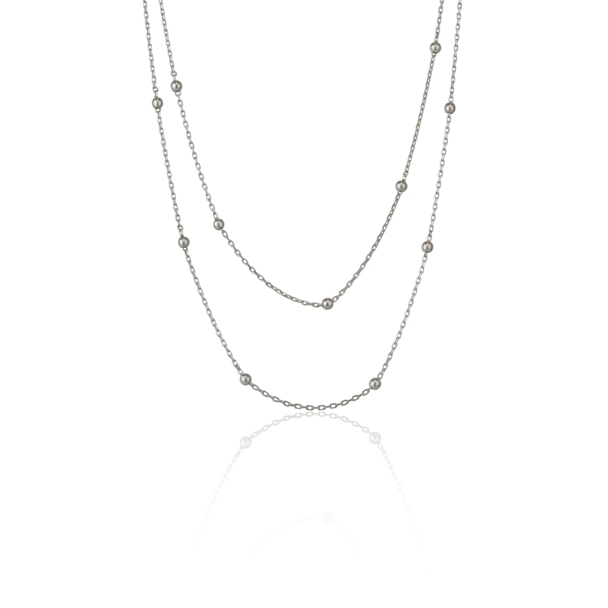 Dorissa Multicolour Sterling Silver Beaded Double Necklace sold by Spero London