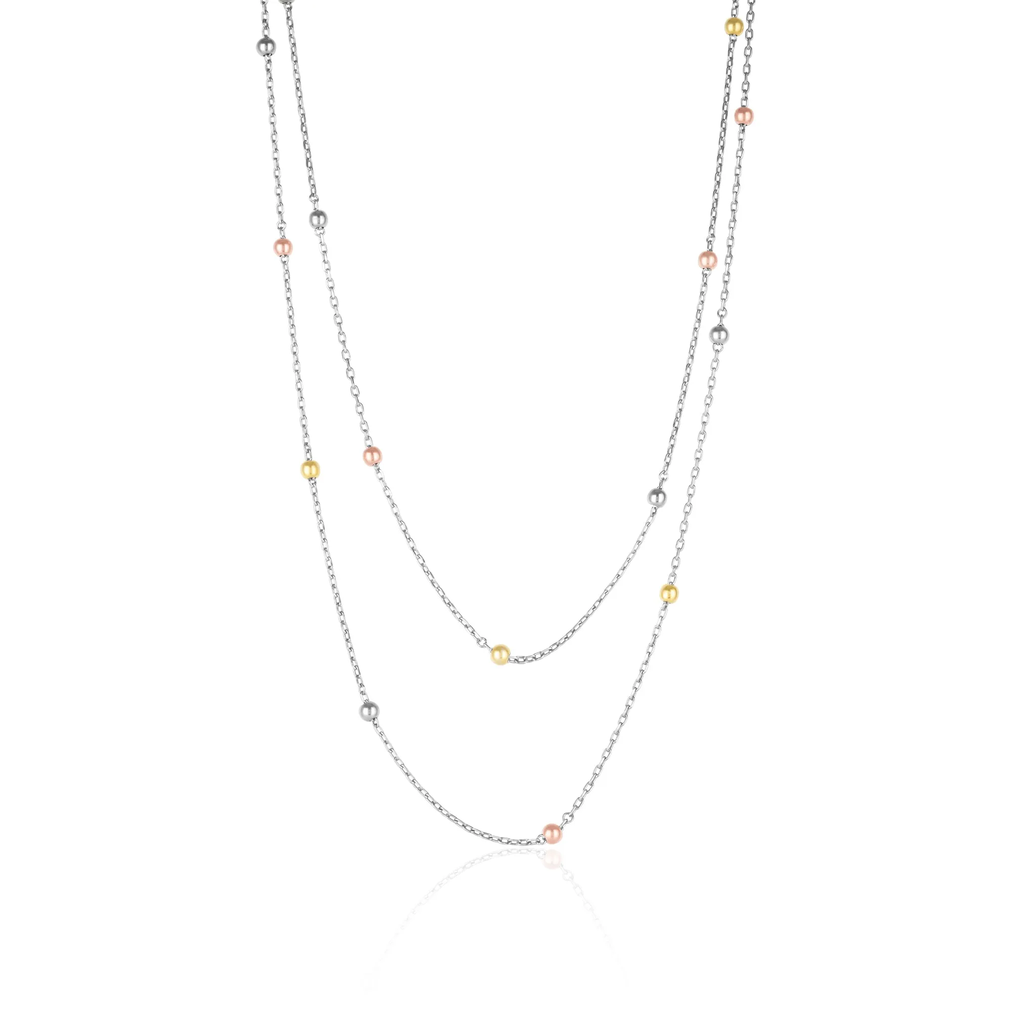 Dorissa Multicolour Sterling Silver Beaded Double Necklace sold by Spero London product image thumbnail 5