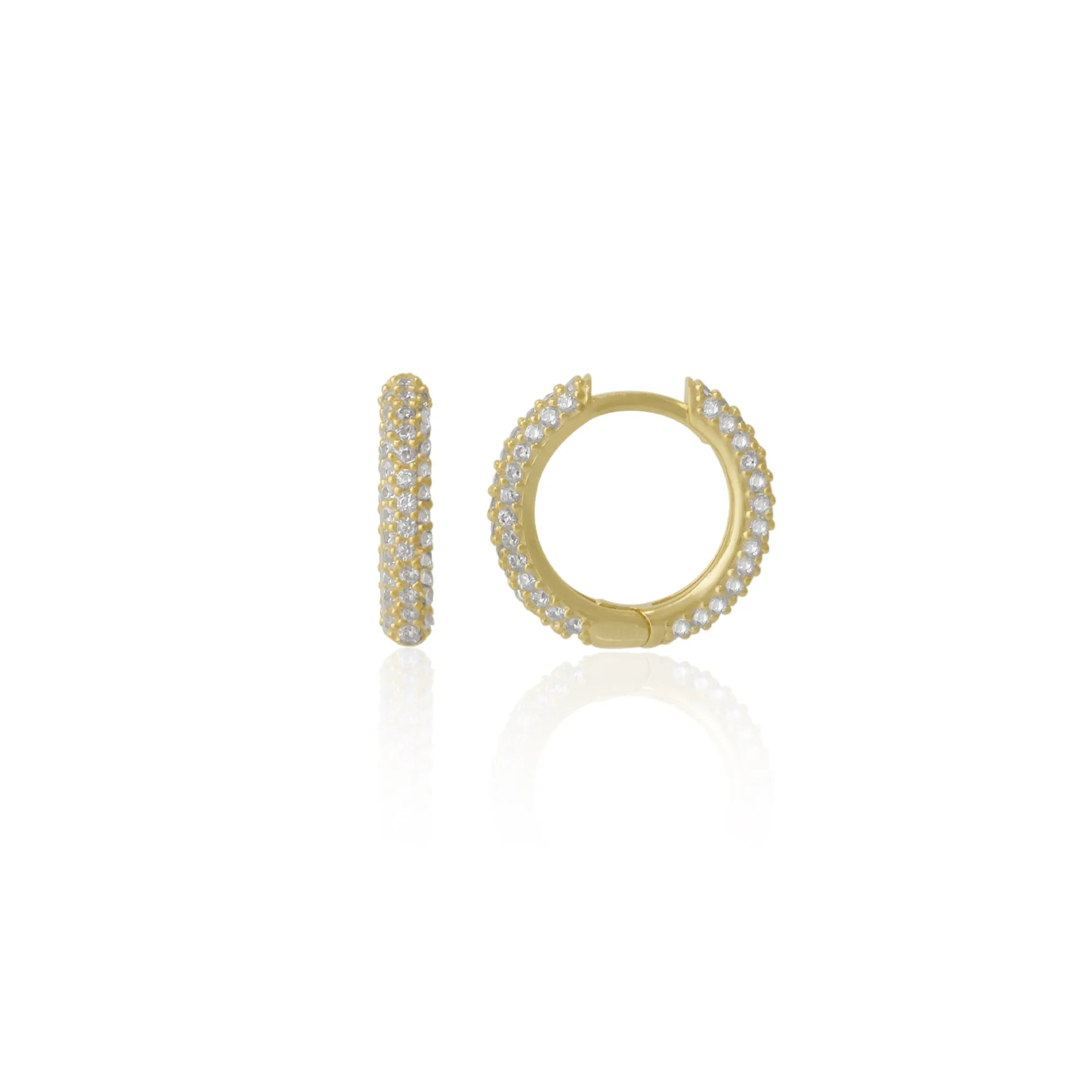 Pave Sterling Silver Hoop Earrings sold by Spero London