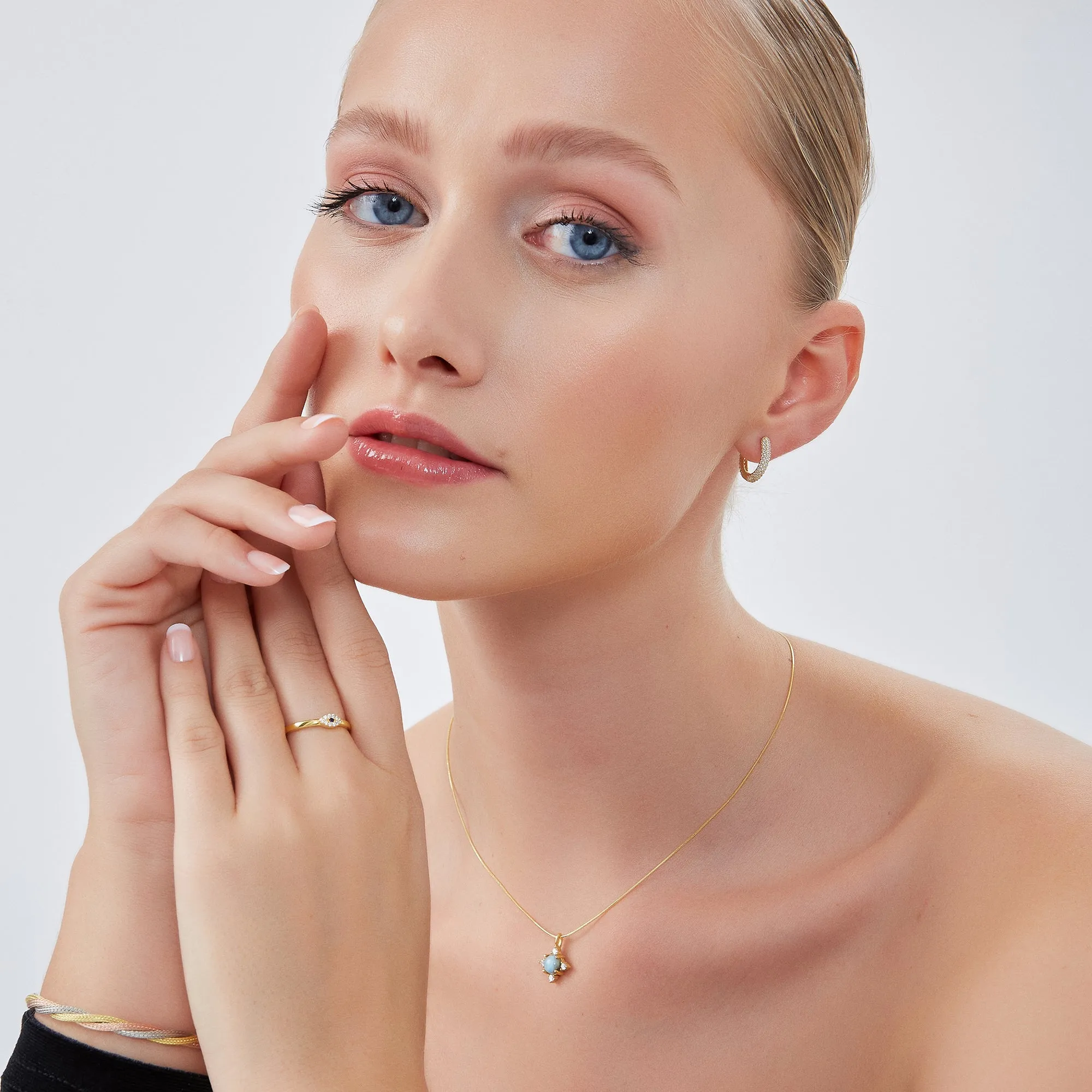 Pave Sterling Silver Hoop Earrings sold by Spero London product image thumbnail 5