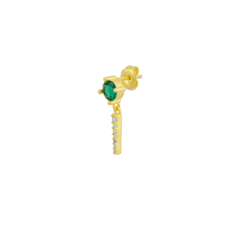 Sterling Silver Green Gemstone Spike Charm Sodalite Single Earring sold by Spero London
