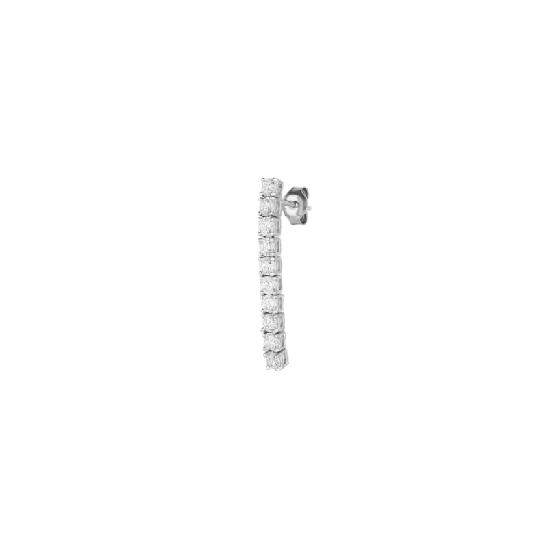 Sterling Silver Long Tennis Earring - Single sold by Spero London