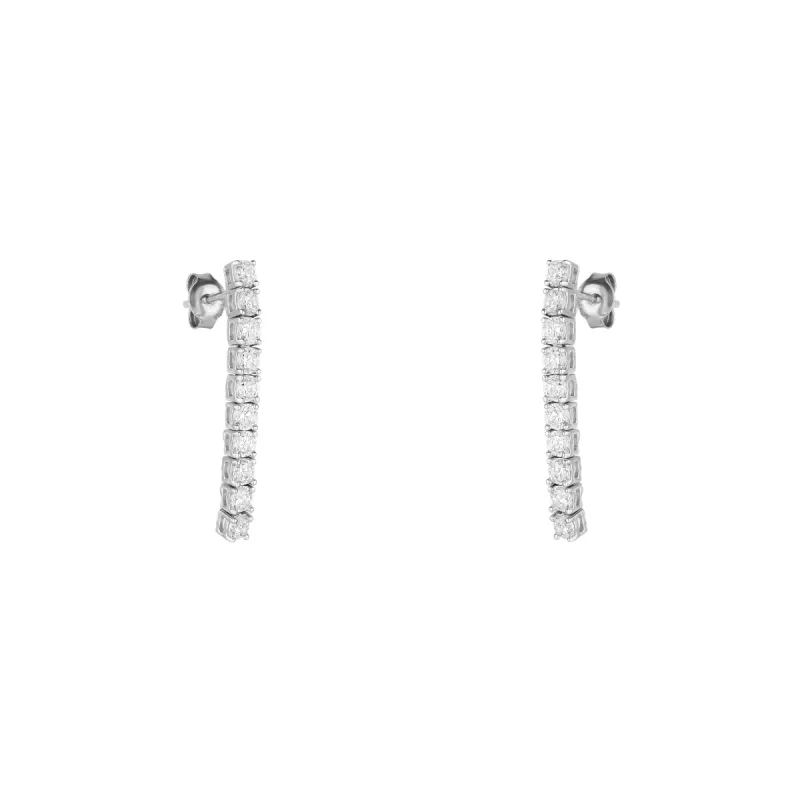 Sterling Silver Long Tennis Earrings - Pair sold by Spero London