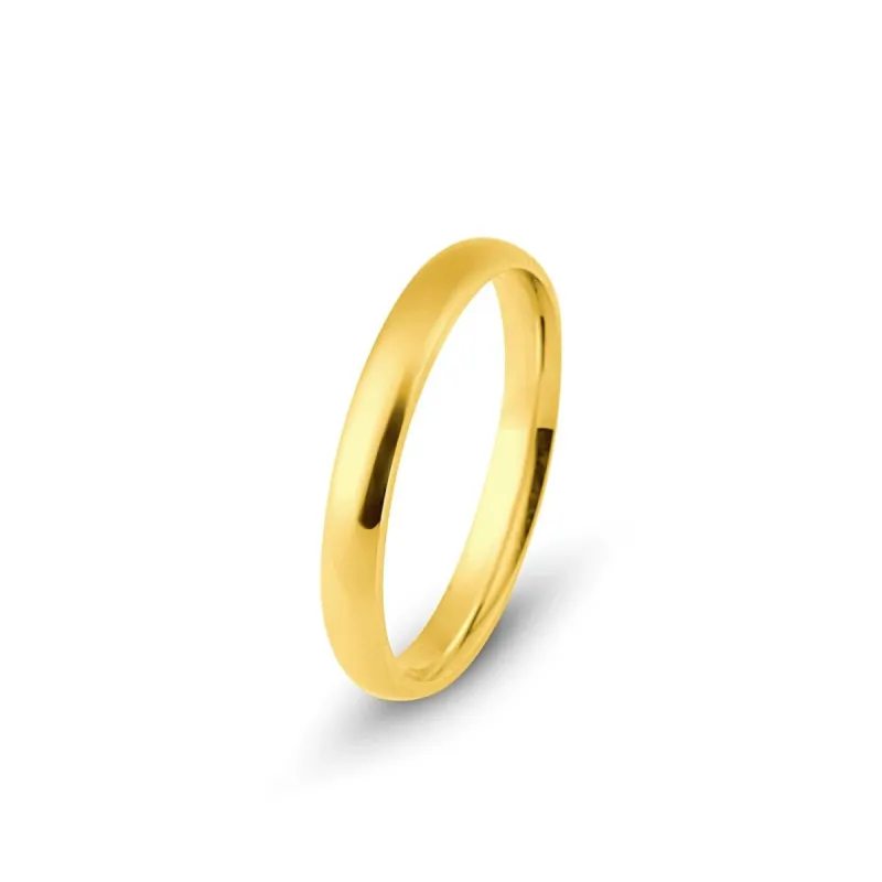 3mm Curve Gold Band sold by Spero London