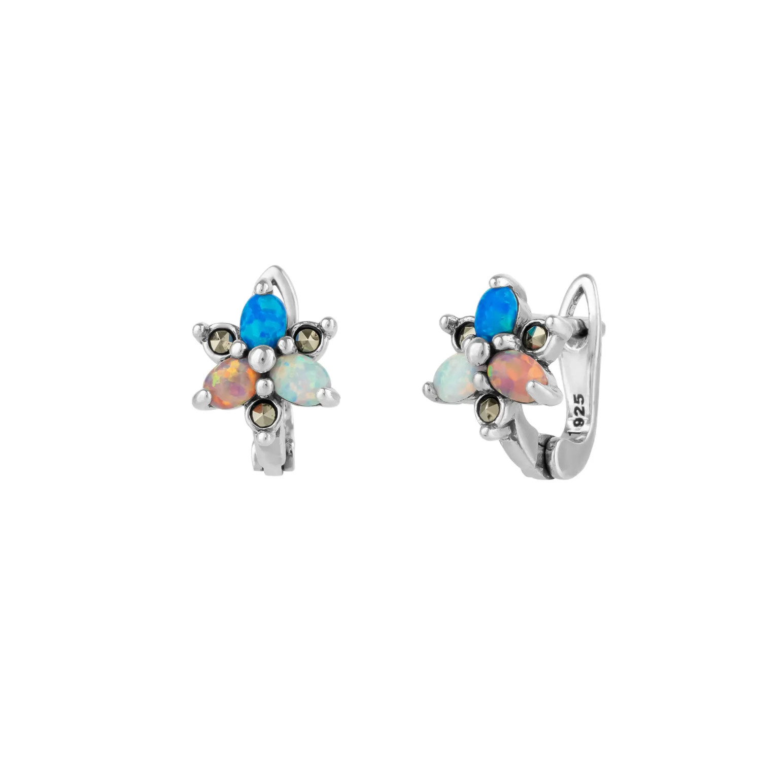 High Quality Opal Flower Sterling Silver Earring sold by Spero London