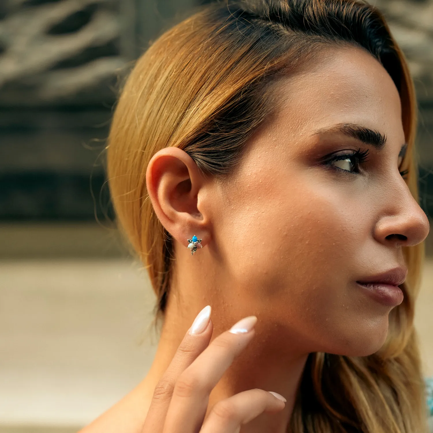 High Quality Opal Flower Sterling Silver Earring sold by Spero London product image thumbnail 2