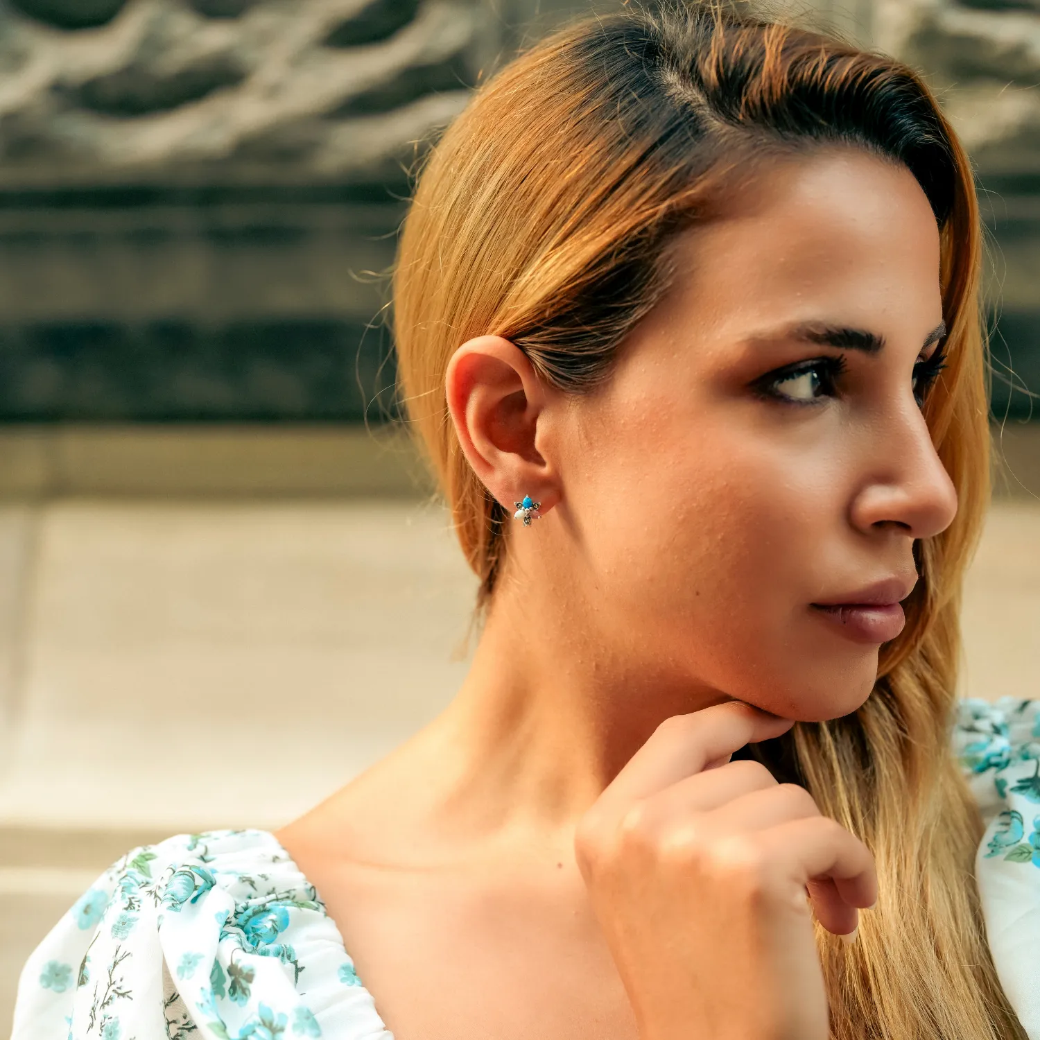 High Quality Opal Flower Sterling Silver Earring sold by Spero London product image thumbnail 3