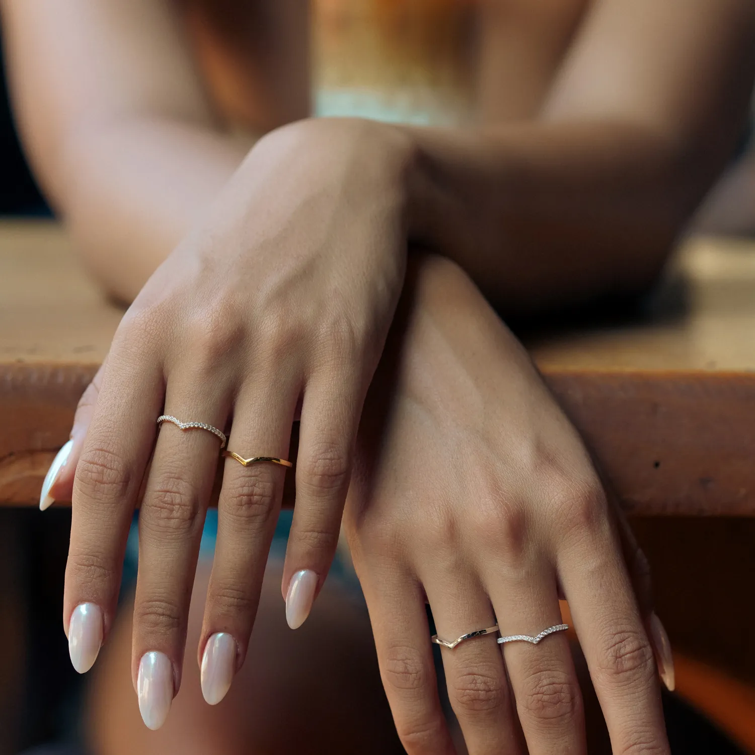 Sterling Silver Wishbone Stacker V Ring Set sold by Spero London product image thumbnail 3