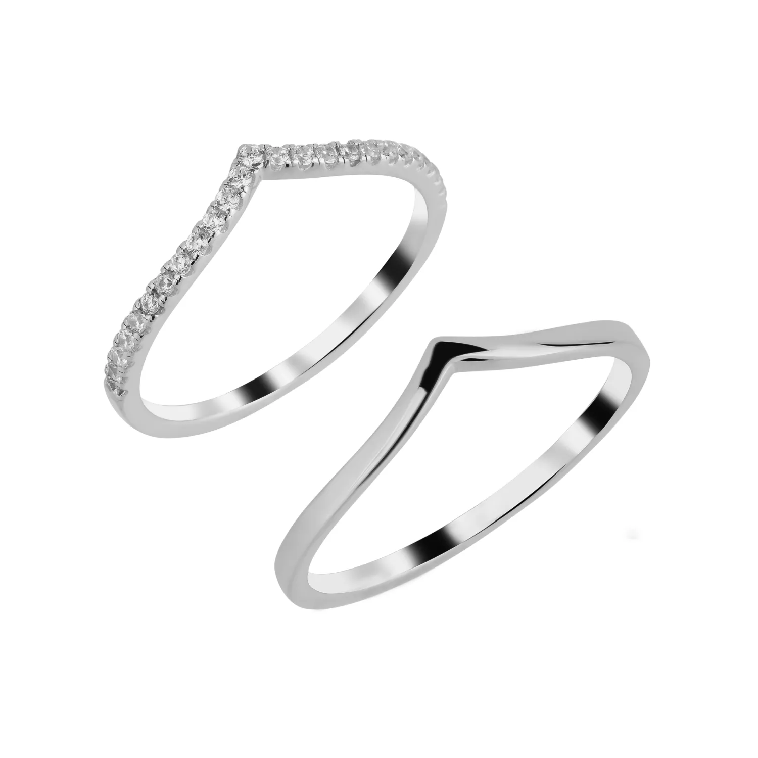Sterling Silver Wishbone Stacker V Ring Set sold by Spero London product image thumbnail 5