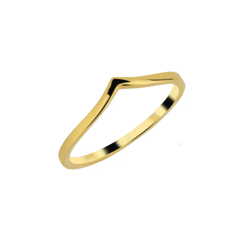 Sterling Silver Plain Polished Wishbone V Ring sold by Spero London