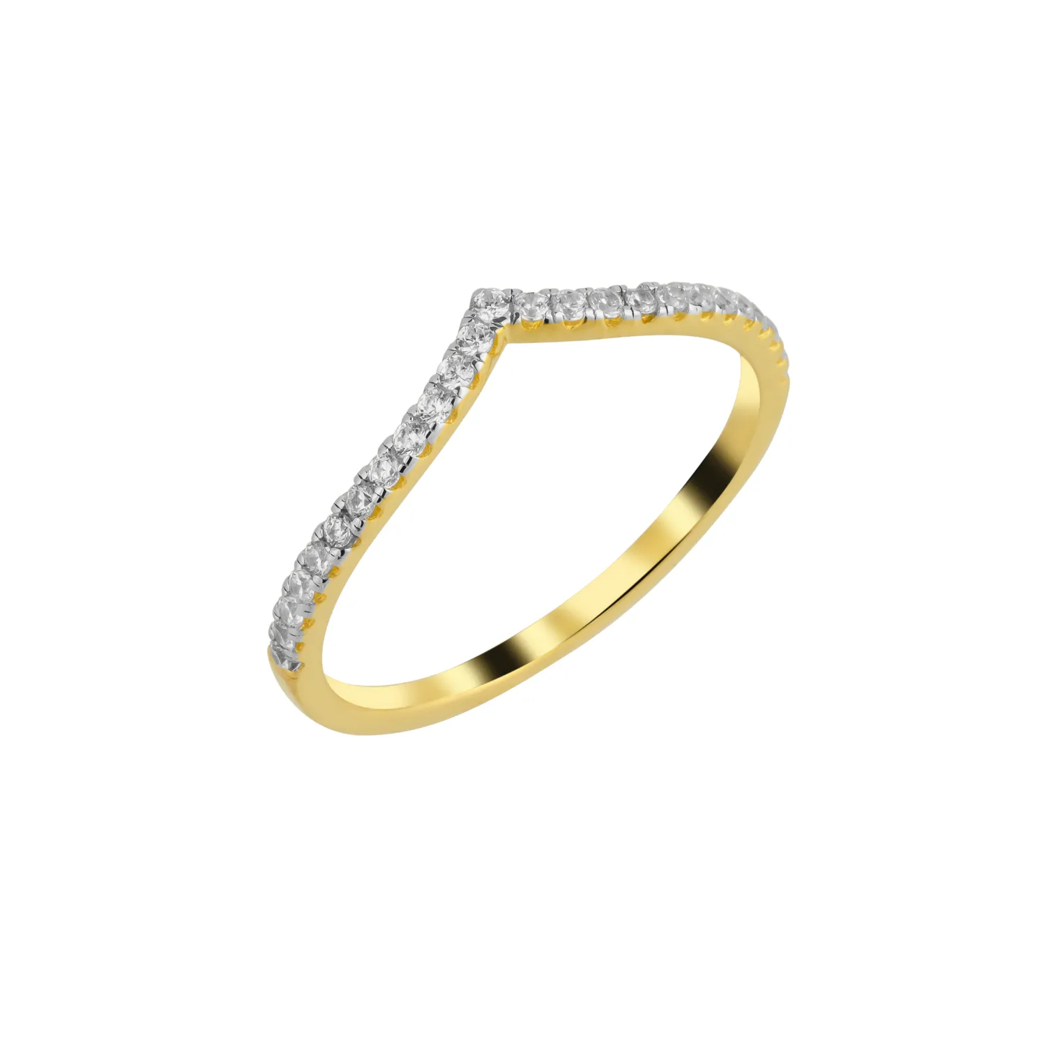 Pave Wishbone V Sterling Silver Ring sold by Spero London