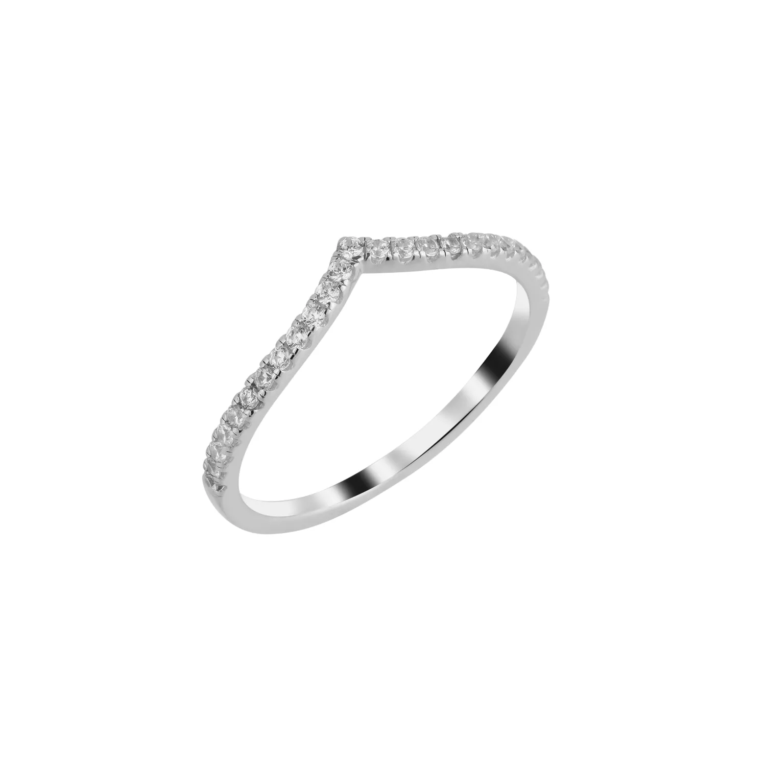 Pave Wishbone V Sterling Silver Ring sold by Spero London product image thumbnail 5