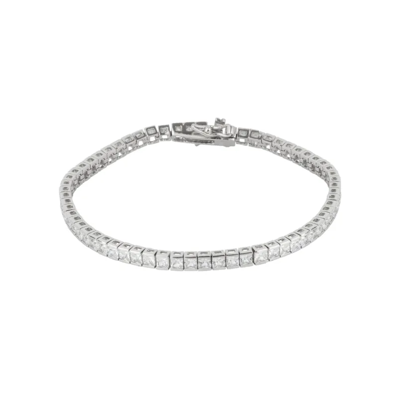 Sterling Silver Square Rectangular Tennis Bracelet sold by Spero London