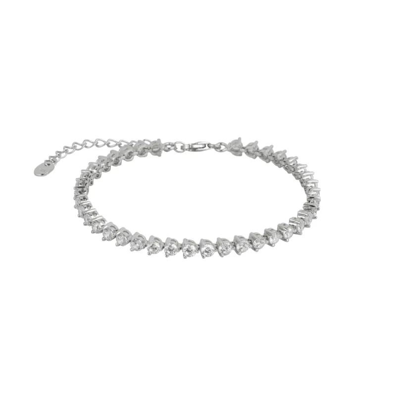 Round Prong Sterling Silver Tennis Bracelet sold by Spero London
