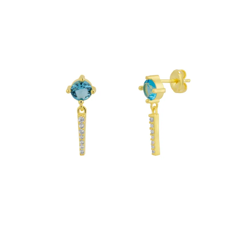 Sterling Silver Blue Gemstone Spike Charm Sodalite Earrings sold by Spero London