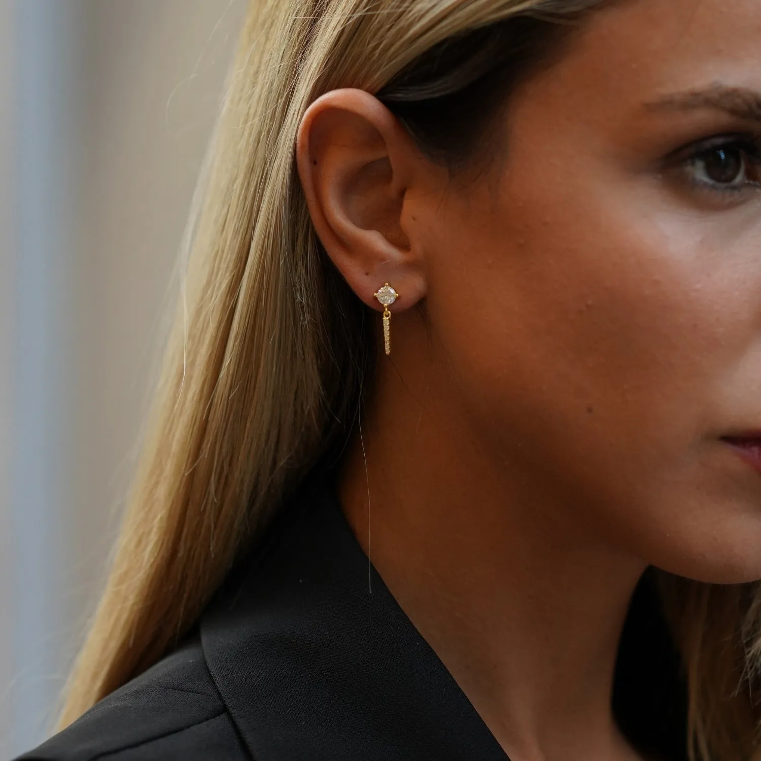 Sterling Silver Clear Gemstone Spike Charm Sodalite Earrings sold by Spero London product image thumbnail 2