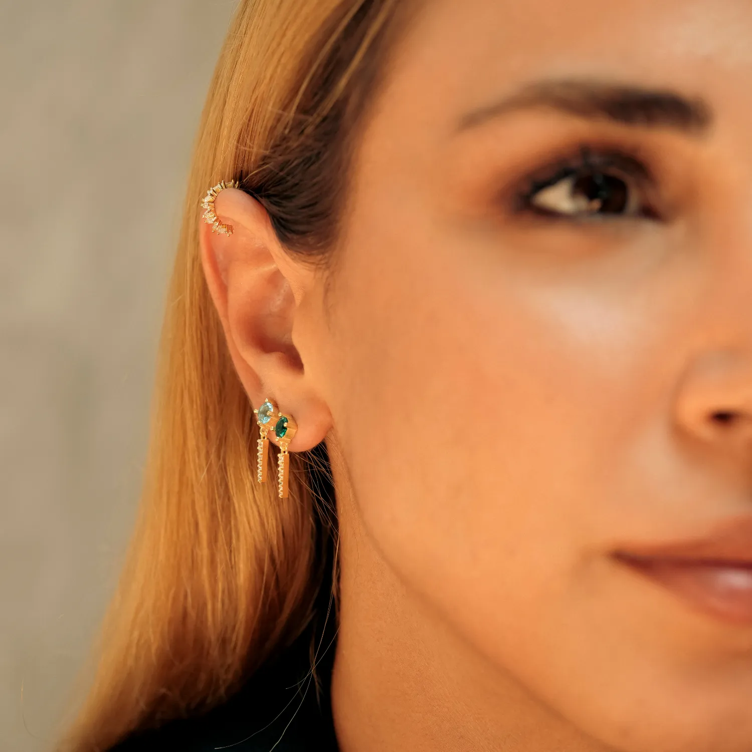 Sterling Silver Green Gemstone Spike Charm Sodalite Earrings sold by Spero London product image thumbnail 4