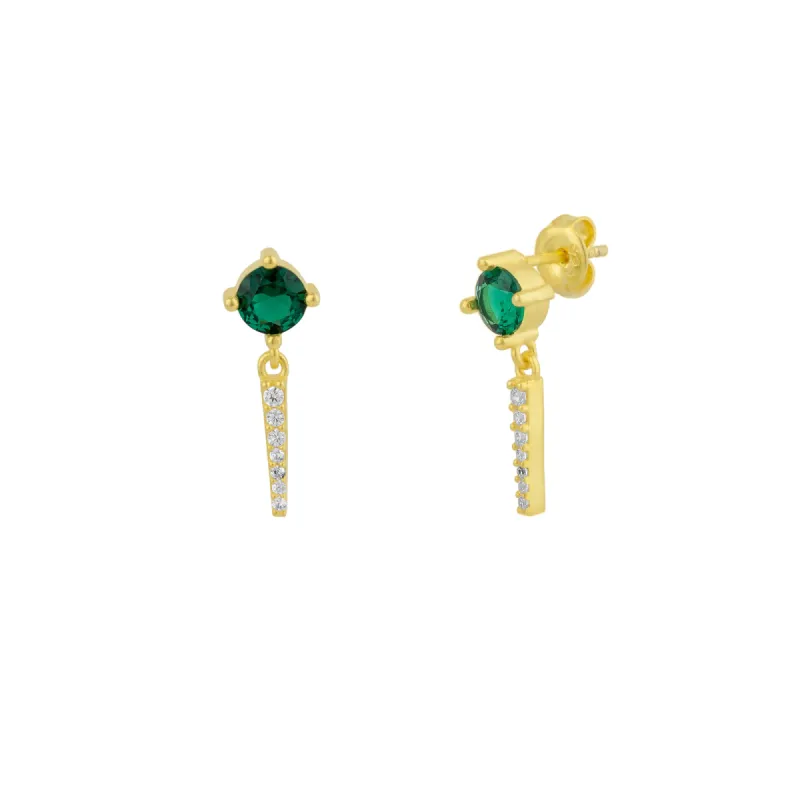 Sterling Silver Green Gemstone Spike Charm Sodalite Earrings sold by Spero London