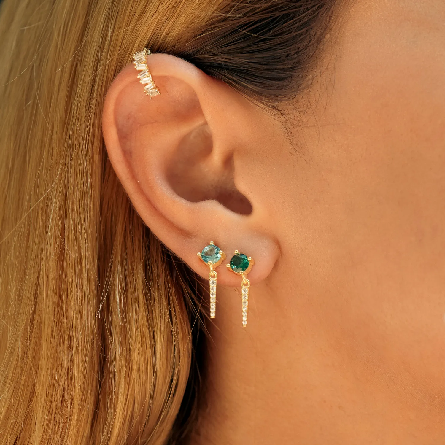 Sterling Silver Green Gemstone Spike Charm Sodalite Earrings sold by Spero London product image thumbnail 5