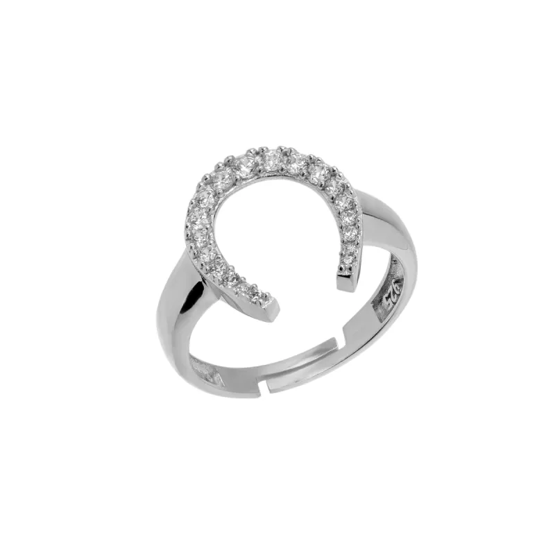 Sterling Silver Horseshoe Equestrian Ring sold by Spero London