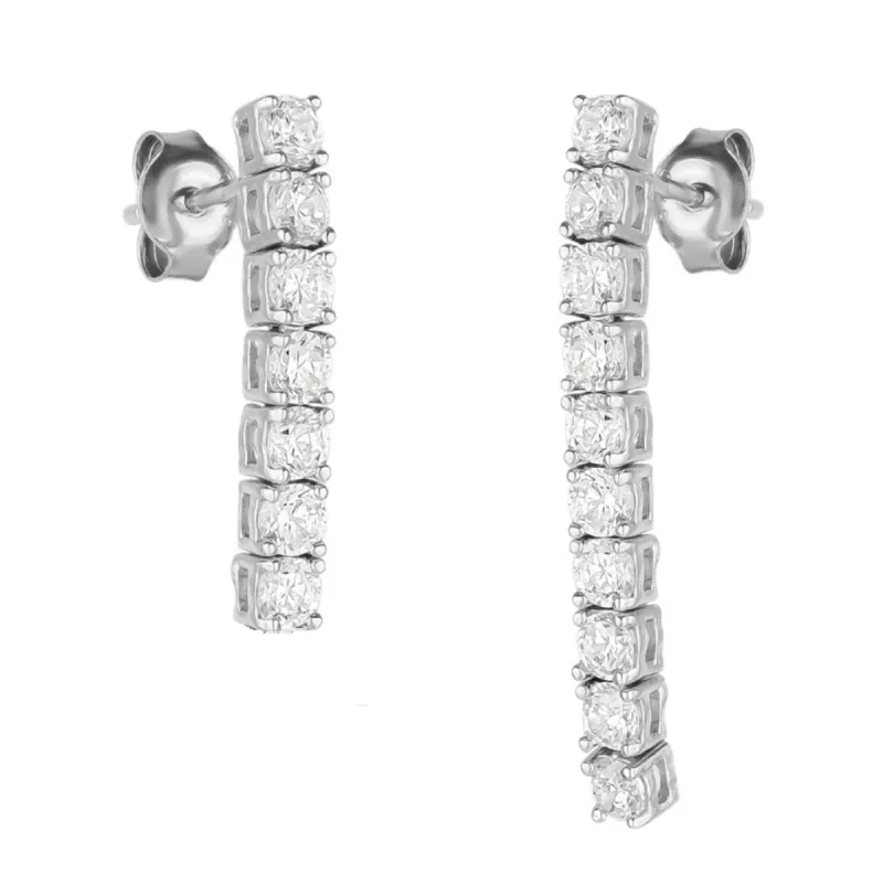Sterling Silver Tennis Earring Long and Short - Single sold by Spero London