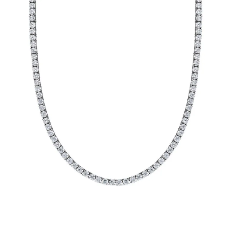 Sterling Silver Large Tennis Necklace - 3mm sold by Spero London