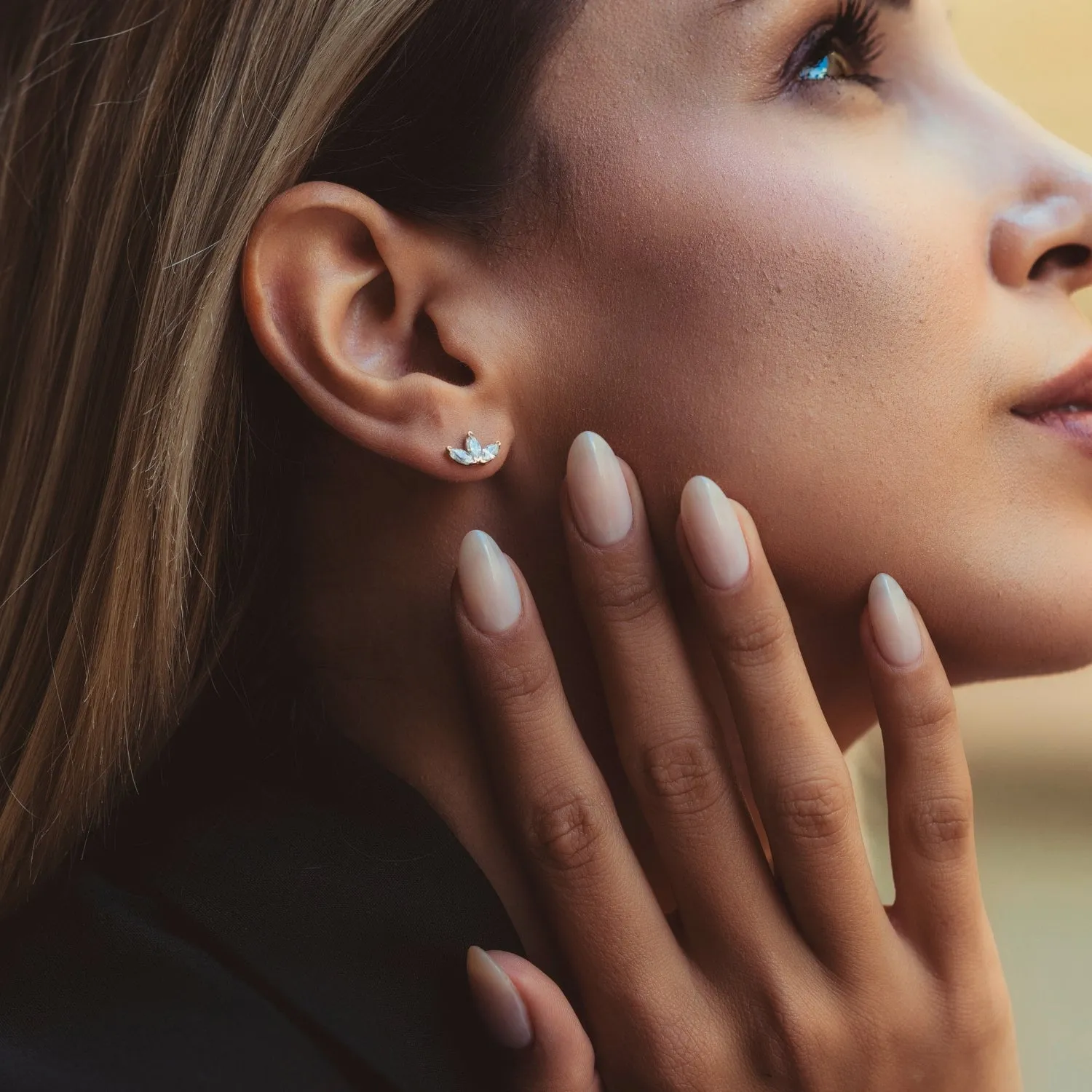 Fine Crown Earrings 14ct Solid Gold sold by Spero London product image thumbnail 4